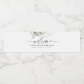 Welkom in ons gelukkig ooit na Greenery Waterfles Etiket (Enkel label)