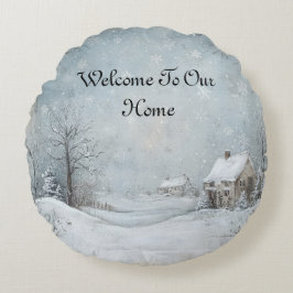 Welkom in ons gepersonaliseerde huis rond kussen