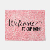 Welkom in ons huis | Roze Roos Deurmat (Voorkant)