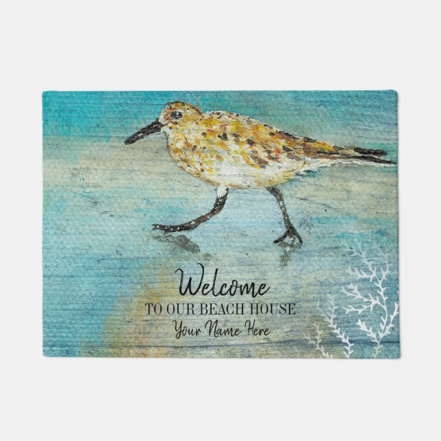 Welkom in ons huis Weathered Sandpiper Art Deurmat (Voorkant)