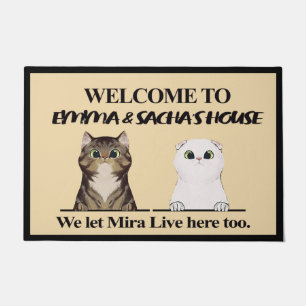 Welkom in ons kattenhuis Cute Cat Lover Mat Gift