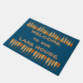 Welkom in ons meer met de Wooden Oars-grens Deurmat (Schuin)