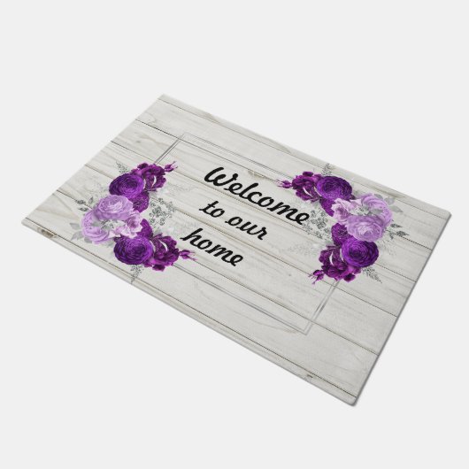 Welkom in ons paarse thuis deurmat (Schuin)