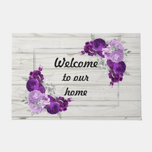Welkom in ons paarse thuis deurmat (Voorkant)