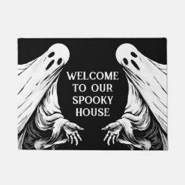 welkom in ons spooky huis Halloween Deurmat