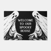 welkom in ons spooky huis Halloween Deurmat (Voorkant)