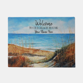 Welkom in ons strand House Sand Dunes Beach Art Deurmat