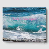 Welkom in ons winkelcentrum, Blauwgroen oceaangolv Gastenboek (Achterkant)