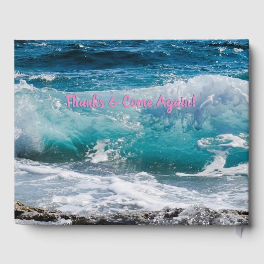 Welkom in ons winkelcentrum, Blauwgroen oceaangolv Gastenboek (Achterkant)