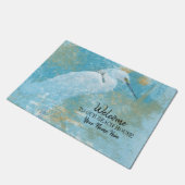 Welkom in ons winkelhuis Snowy Egret Custom Deurmat (Schuin)