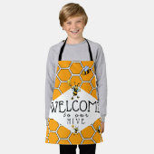 Welkom in onze bijenkorf schort (Gedragen)