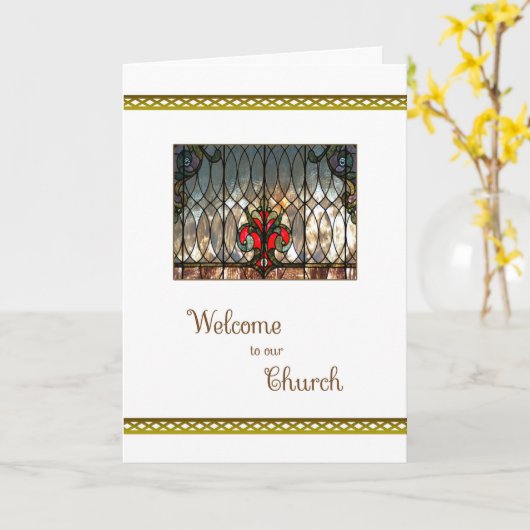Welkom in onze kerk kaart (Gele Bloem)