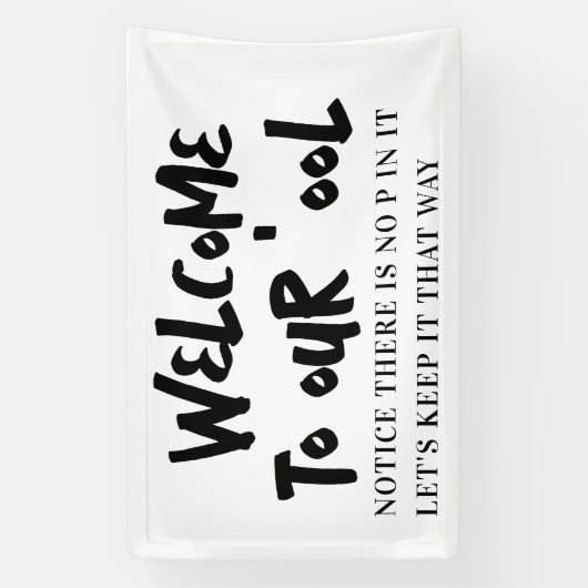 Welkom in onze pool spandoek (Verticaal)