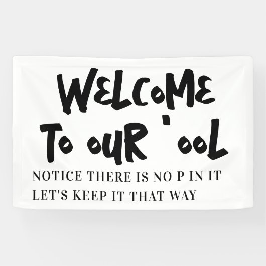 Welkom in onze pool spandoek (Horizontaal)