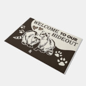 Welkom in onze schuilplaats, dieren deurmat (Schuin)