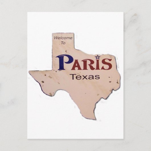 Welkom in Parijs, Texas Briefkaart (Voorkant)