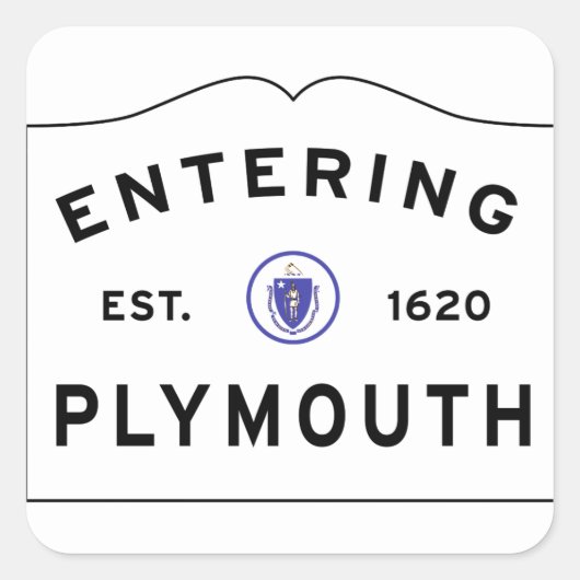Welkom in Plymouth MA Vierkante Sticker (Voorkant)
