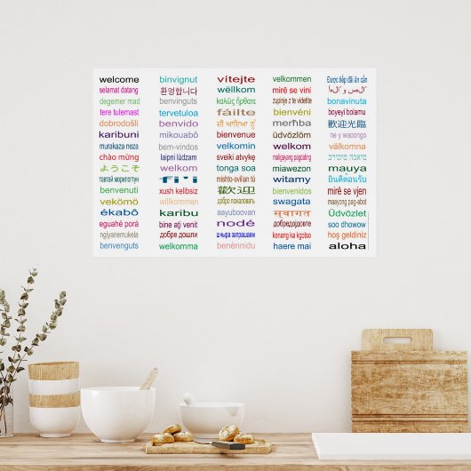 Welkom in Poster 80 talen (Keuken)