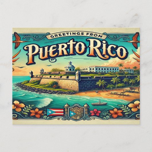 Welkom in Puerto Rico Briefkaart (Voorkant)