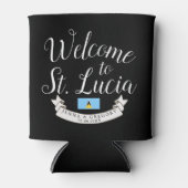 Welkom in Saint Lucia | Bestemmingsweddenschap Blikjeskoeler (Voorkant)