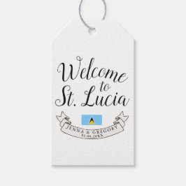 Welkom in Saint Lucia | Bestemmingsweddenschap Cadeaulabel