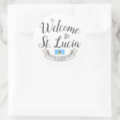 Welkom in Saint Lucia | Bestemmingsweddenschap Ronde Sticker (Tas)