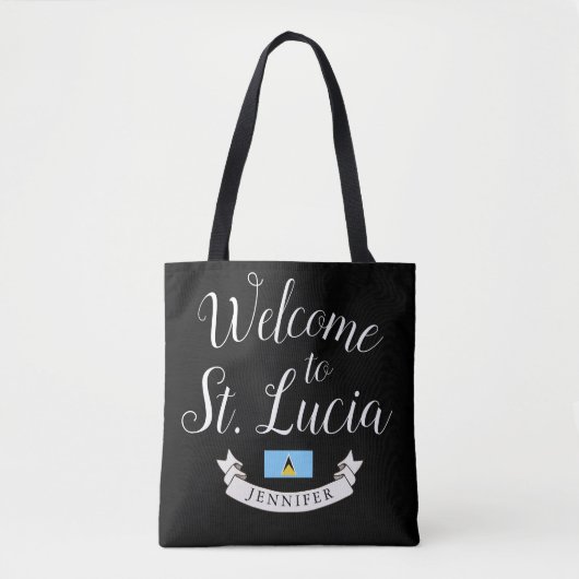 Welkom in Saint Lucia | Bestemmingsweddenschap Tote Bag (Voorkant)