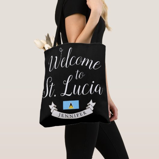 Welkom in Saint Lucia | Bestemmingsweddenschap Tote Bag (Dichtbij)
