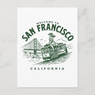 Welkom in San Francisco City Californië Briefkaart