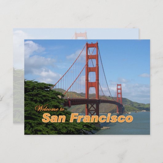 Welkom in San Francisco - Golden Gate Bridge Briefkaart (Voorkant / Achterkant)