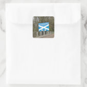 Welkom in Schotland - Anglo-Scottish Border Sign Vierkante Sticker (Tas)