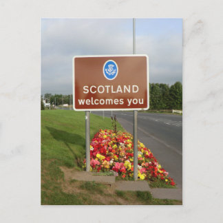 Welkom in Schotland - Schots grensbord Briefkaart