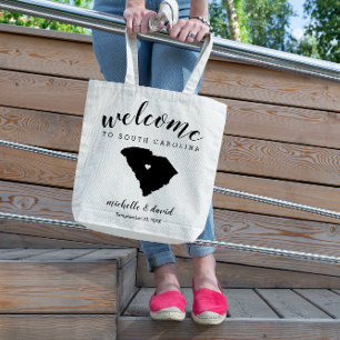 Welkom in South Carolina State Silhouette Wedding Tote Bag