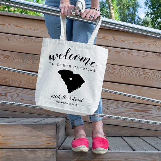 Welkom in South Carolina State Silhouette Wedding Tote Bag