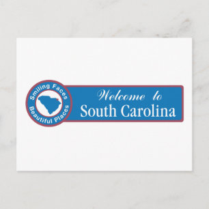 Welkom in South Carolina - Verenigde Staten - Road Briefkaart