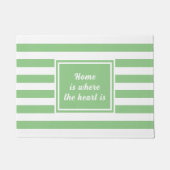 Welkom in Style Sage & Witte Streep Personalized Deurmat (Voorkant)