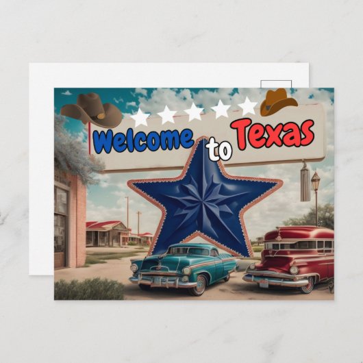 Welkom in Texas, Briefkaart voor Postkruising (Voorkant / Achterkant)