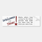 Welkom in Texas Bumpersticker (Voorkant)