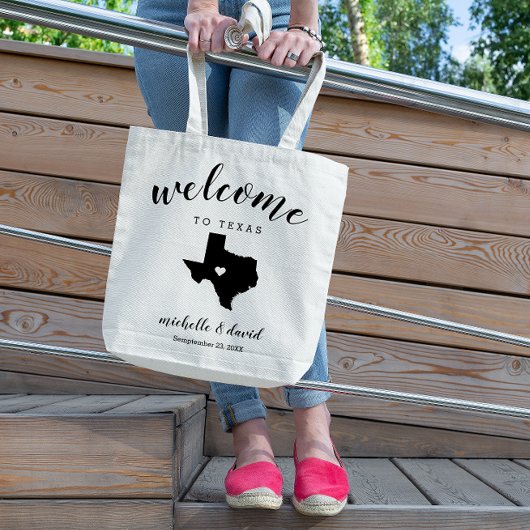 Welkom in Texas | State Silhouette Wedding Tote Bag