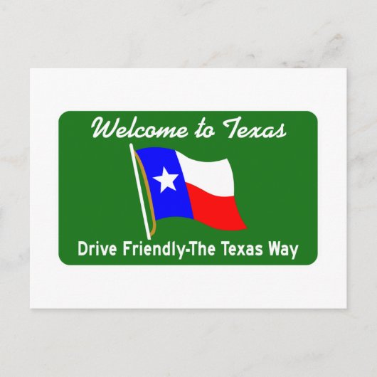 Welkom in Texas, VS Road Sign Briefkaart (Voorkant)