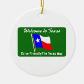 Welkom in Texas, VS Road Sign Keramisch Ornament (Voorkant)