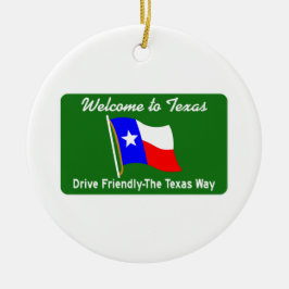 Welkom in Texas, VS Road Sign Keramisch Ornament