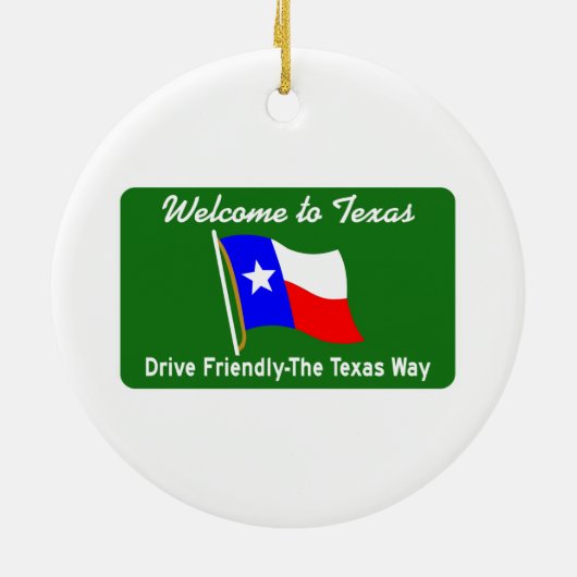 Welkom in Texas, VS Road Sign Keramisch Ornament (Achterkant)