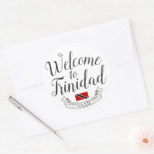Welkom in Trinidad | Bestemmingsweddenschap Ronde Sticker (Envelop)