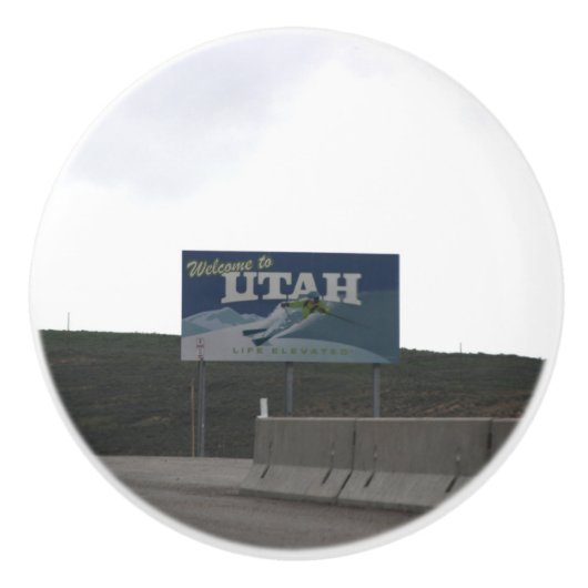 Welkom in Utah Keramische Knop (Voorkant)