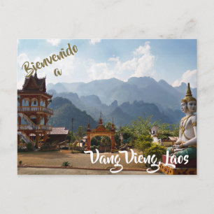 Welkom in Vang Vieng, briefkaart Laos
