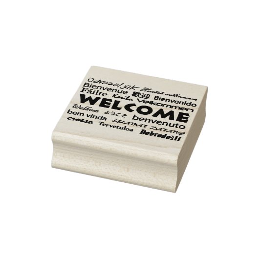 Welkom in vele talen Teksttypografie Rubberstempel (Stempel)