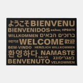 Welkom in verschillende talen goud zwart modern deurmat (Voorkant)