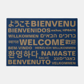 Welkom in verschillende talen, marjoin goud modern deurmat (Voorkant)