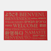 Welkom in verschillende talen rood goud elegant deurmat (Voorkant)